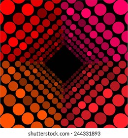 Vector illustration of Red, pink, orange. Nightclub.