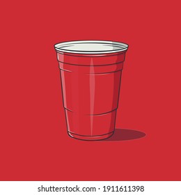 Vector Illustration Of A Red Plastic Cup