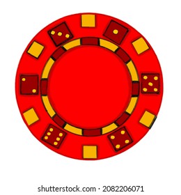 Vector illustration of red poker chips