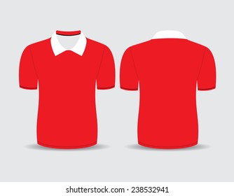 Vector Illustration Red Polo Tshirt Front Stock Vector (Royalty Free ...