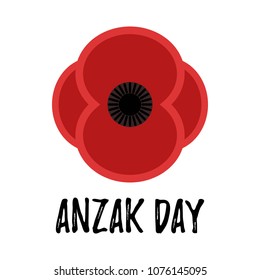 Vector illustration of red poppy. Remembrance day poppy postcard template. Anzak day design element.