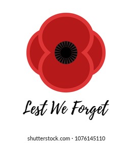 Remembrance Day Poppy Lest We Forget Stock Vector (Royalty Free) 1818610670