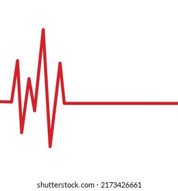 Vector illustration of a red pulse line. Pulse is dead.
red heartbeat line icon Vector illustration.