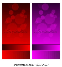 Vector illustration of Red and purple invitations.