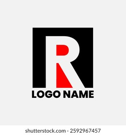 vector illustration of a red R letter