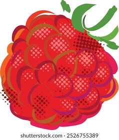 Vektorgrafik rote Himbeere auf Weiß