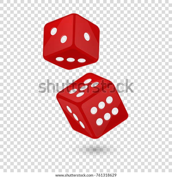 Vector Illustration Red Realistic Game Dice Stock Vector (Royalty Free ...