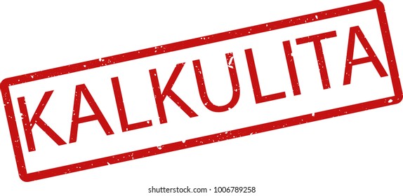 Vector illustration of red rectangular rubber grunge stamp with the inscription "canceled" in esperanto  language isolated on white background. Translation of the text "canceled"