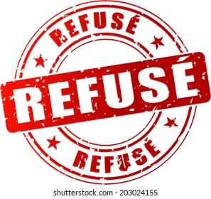 Vector illustration of red refused stamp icon