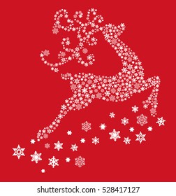 Vector illustration of a red reindeer isolated on white background