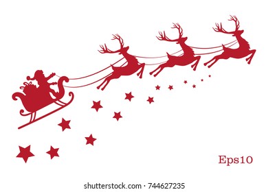 Vector illustration of a red reindeer isolated on white background.