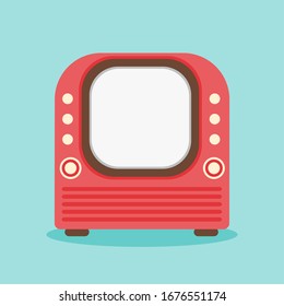 Vector illustration of red retro television illustration