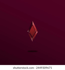 Vector illustration of red rhombus on dark background. Eps 10