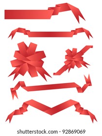 vector illustration of red ribbon banners