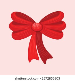 vector illustration of red ribbon bow
