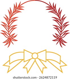 Vector illustration of a red ribbon with bow, a festive floral design element for celebration