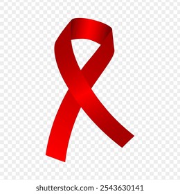 Vector illustration of red ribbon on transparent background