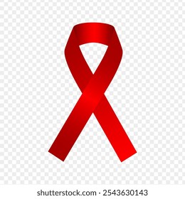 Vector illustration of red ribbon on transparent background