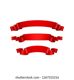 Vector illustration of red ribbons