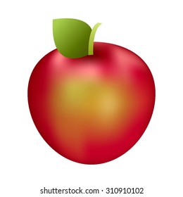 Vector illustration of Red, ripe apple.