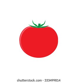 Vector illustration red ripe tomato. Fresh and healthy vegetable. Tomato flat icon