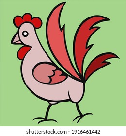 Vector illustration of an Red Rooster