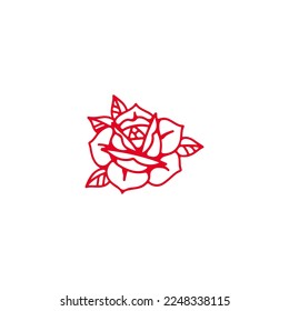 vector illustration of a red rose