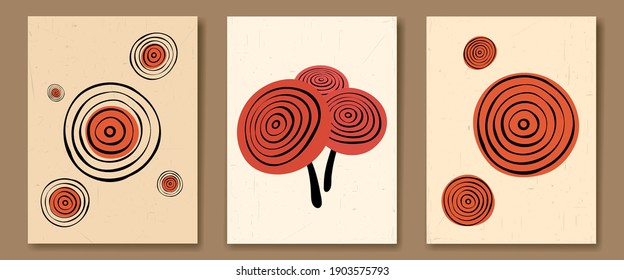 Vector illustration. Red roses isolated on bright background. Minimalist vintage concept. Wall decor. Living room interior. Design elements for poster, book cover, brochure, magazine, flyer, booklet