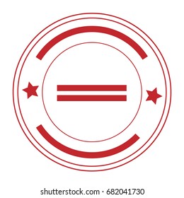 Vector illustration red round rubber stamp isolated on white background