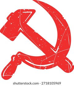 ilustração vetorial carimbo vermelho símbolo comunista