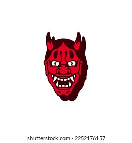 vector illustration of red samurai concept