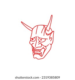 vector illustration of red samurai concept