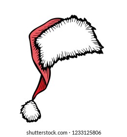 Vector illustration of red Santa's hat