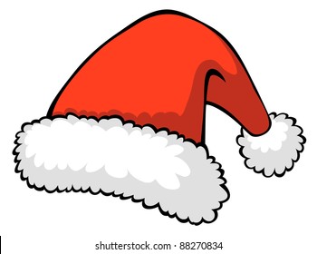 Vector illustration of red Santa's hat