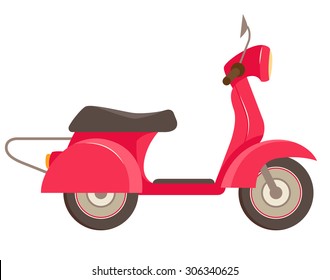 Vector illustration Red scooter