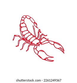  vector illustration of a red scorpion