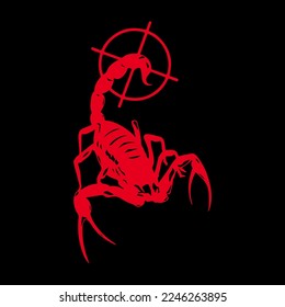 vector illustration of a red scorpion silhouette