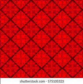 Vector illustration red seamless background with lily (fleur de lys) for print fabric or poster