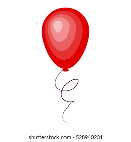 Vector illustration of red shiny balloon