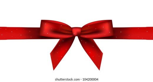 Vector illustration of red shiny bow