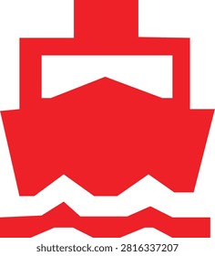 vector illustration of a red ship