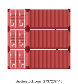 Vector illustration of a red shipping container. Clean design symbolizing logistics, cargo transport, storage solutions, and industrial shipping concepts.