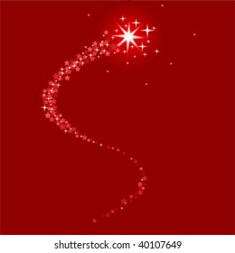 Vector illustration of  red shooting star with place for copy\text