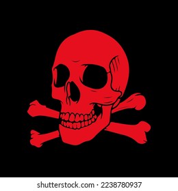 vector illustration of a red skull