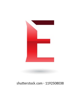 Vector Illustration of Red Sliced Letter E isolated on a White Background