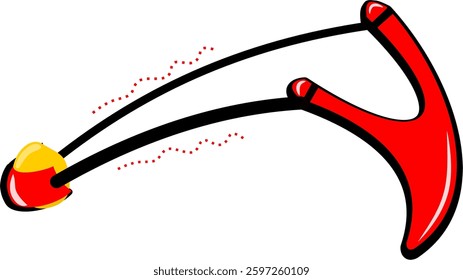 vector illustration of red slingshot 