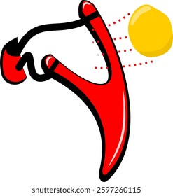 vector illustration of red slingshot 