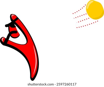 vector illustration of red slingshot 