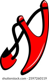 vector illustration of red slingshot 
