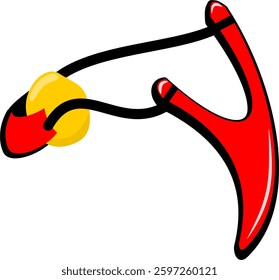 vector illustration of red slingshot 